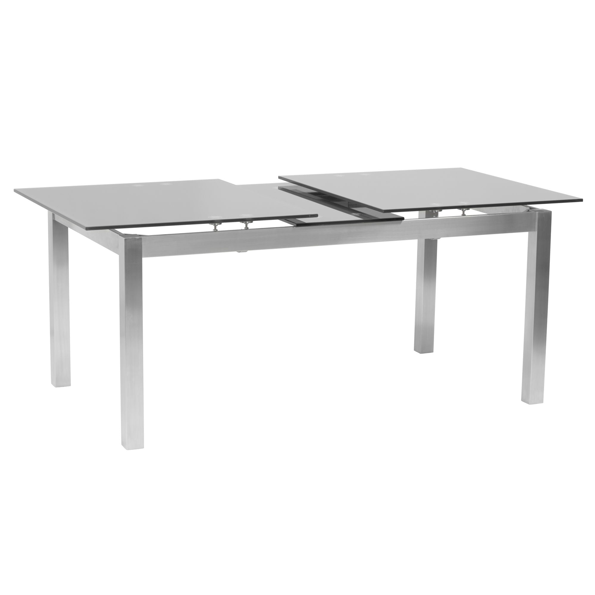 Ivan - Extension Dining Table Tempered Glass Top - Brushed / Gray - Premium Dining Tables from Armen Living - Just $1410! Shop now at brett interiors