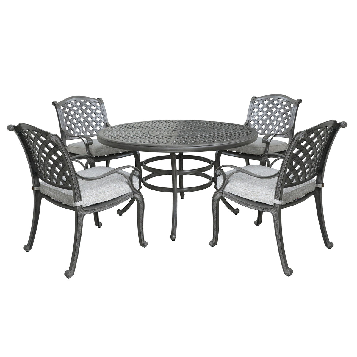 Outdoor Aluminum Dining Set With Cushion - Premium 5 Piece Outdoor Sets from Gather Craft - Just $2368! Shop now at brett interiors