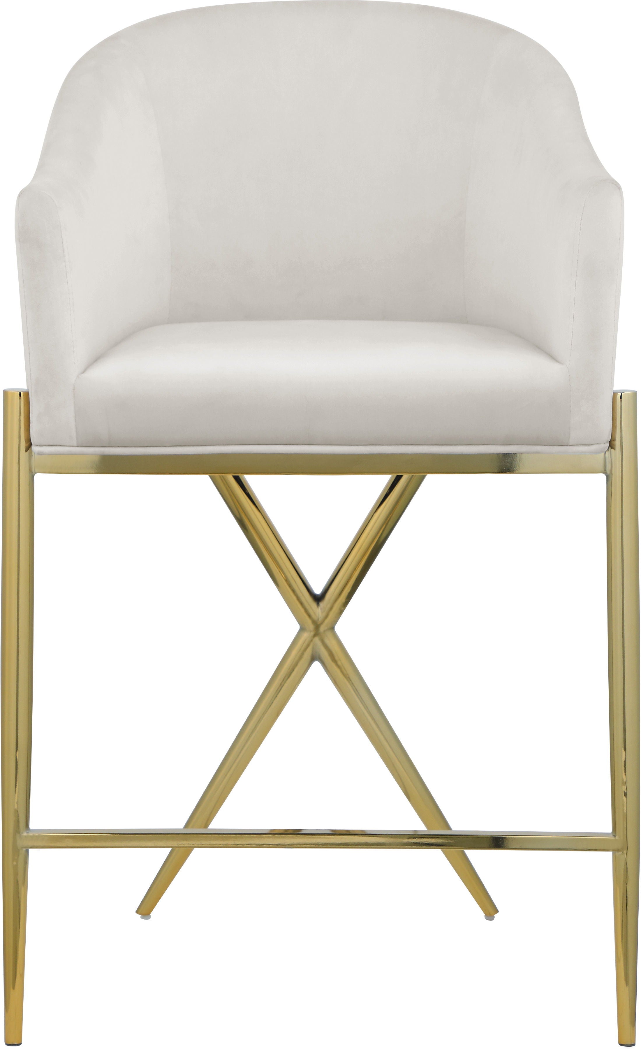 Xavier - Counter Stool with Gold Legs - Premium Counter Height (24"-27") from Meridian Furniture - Just $475! Shop now at brett interiors