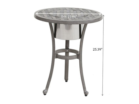 21" Cast Aluminum Round Table With Ice Bucket - Premium Bistro Tables from Gather Craft - Just $253! Shop now at brett interiors