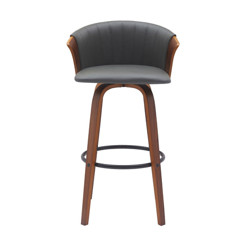 Diana - Swivel Walnut Wood Faux Leather Counter Stool - Premium Counter Height (24"-27") from Armen Living - Just $227.50! Shop now at brett interiors