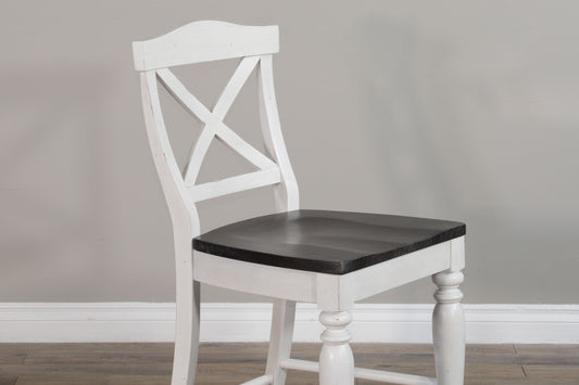 Carriage House - Crossback Barstool - White / Dark Brown - Premium Bar Height (28"-30") from Sunny Designs - Just $214! Shop now at brett interiors