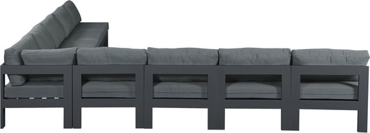 Nizuc - 9 Piece Outdoor Patio Modular Sectional - Grey - Fabric - Premium Stationary Sectionals from Meridian Furniture - Just $7862.50! Shop now at brett interiors