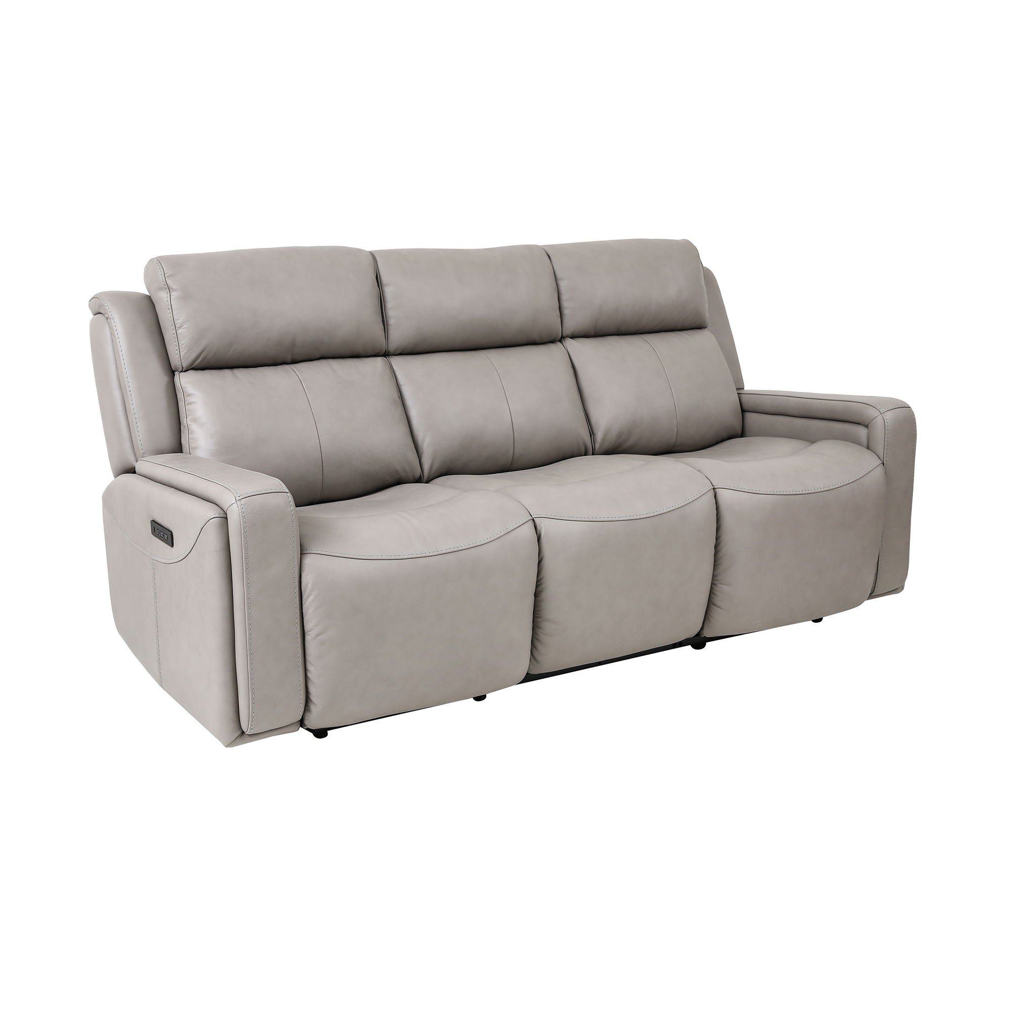 Claude - Dual Power Headrest Genuine Leather And Lumbar Support Reclining 2 Piece Sofa And Recliner Set - Light Gray - Premium 2 Piece Living Room Sets from Armen Living - Just $5060! Shop now at brett interiors