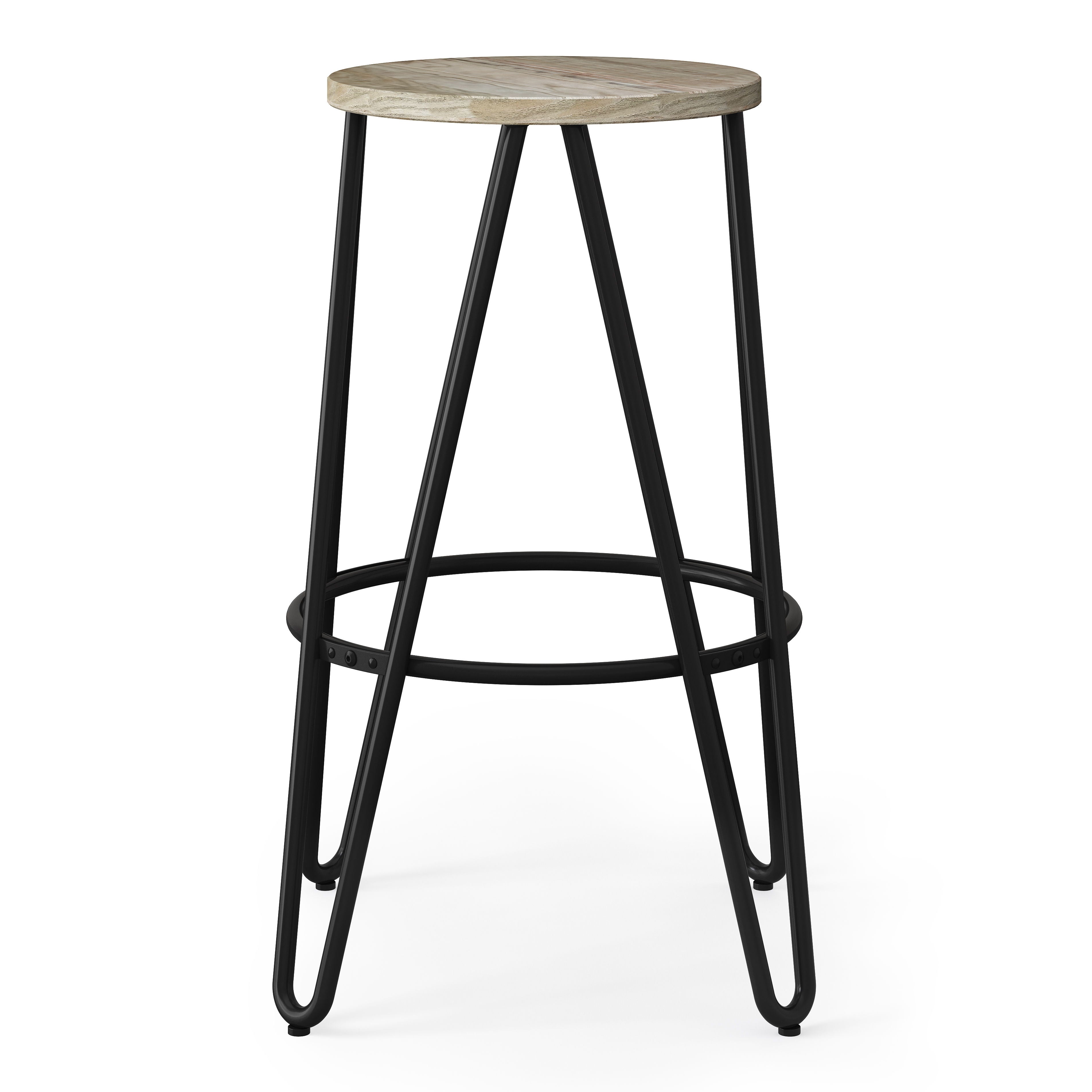 Simeon - 26" Metal Counter Height Stool with Wood Seat (Set of 2) - Premium Stool Sets from Simpli Home - Just $147! Shop now at brett interiors