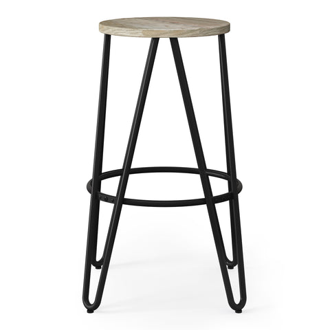 Simeon - 26" Metal Counter Height Stool with Wood Seat (Set of 2) - Premium Stool Sets from Simpli Home - Just $147! Shop now at brett interiors