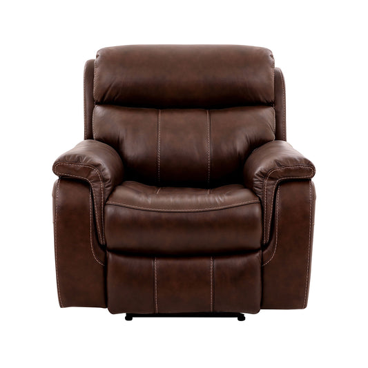 Montague - Dual Power Headrest And Lumbar Support Recliner Chair - Brown - Premium Reclining Chairs from Armen Living - Just $1750! Shop now at brett interiors