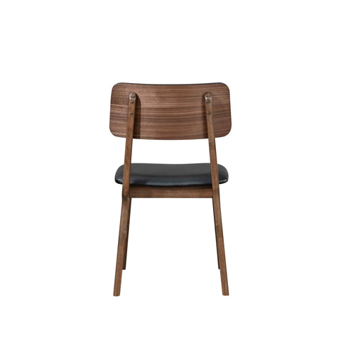 Thea - Wood Back Side Chair With Black Seat (Set of 2) - Walnut - Premium Chair Sets from New Classic - Just $250! Shop now at brett interiors