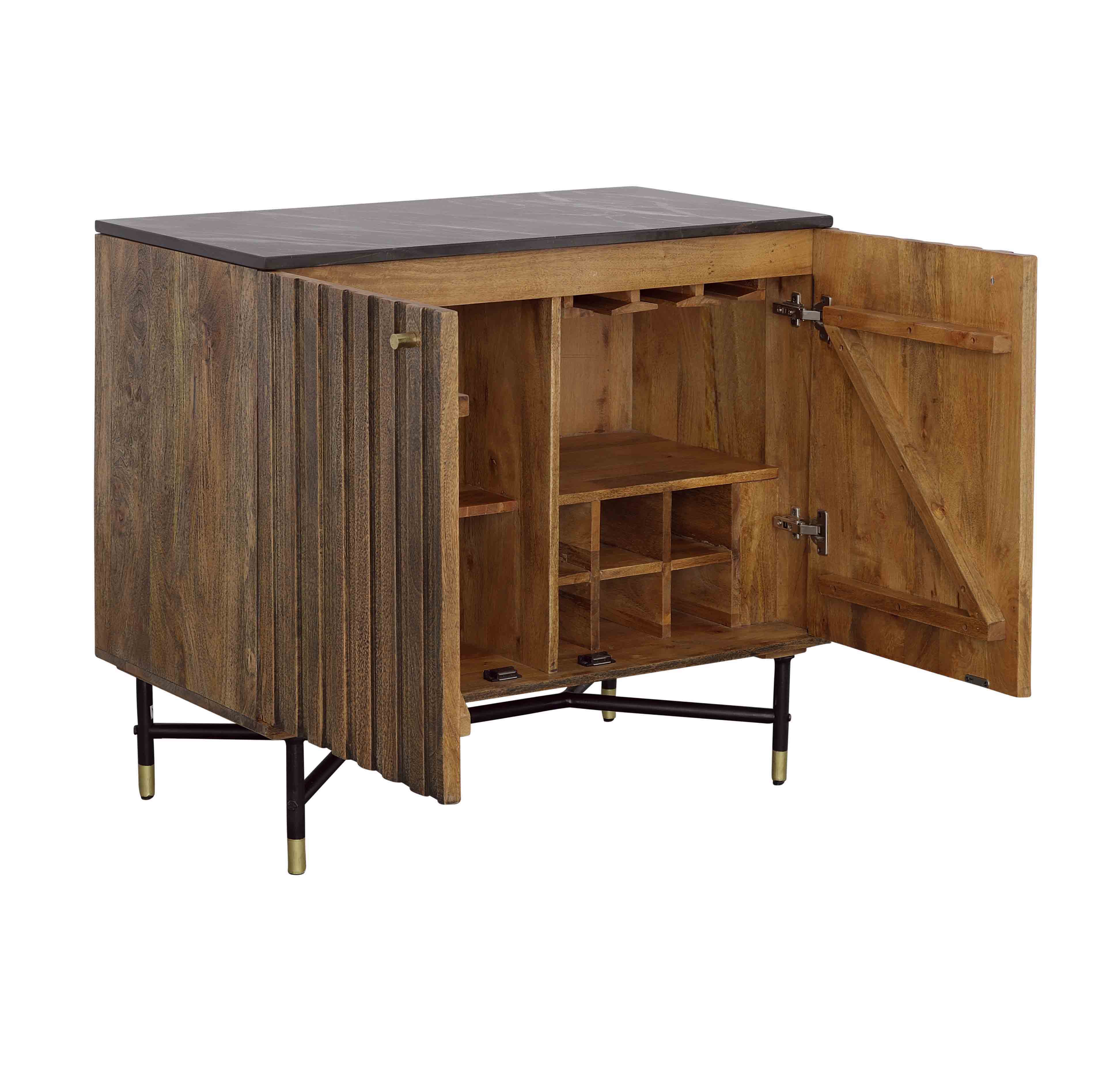 Stonington - Two Door Bar Cabinet - Brown / Black - Premium Wine Cabinets from Coast2Coast Home - Just $3135! Shop now at brett interiors