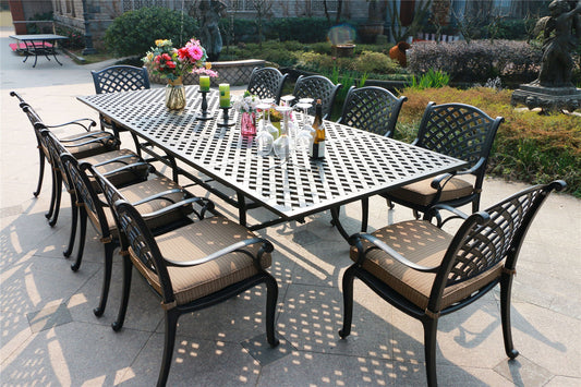 Rectangular Dining Set With Cushions - Premium 8 + Piece Outdoor Sets from Gather Craft - Just $6142! Shop now at brett interiors