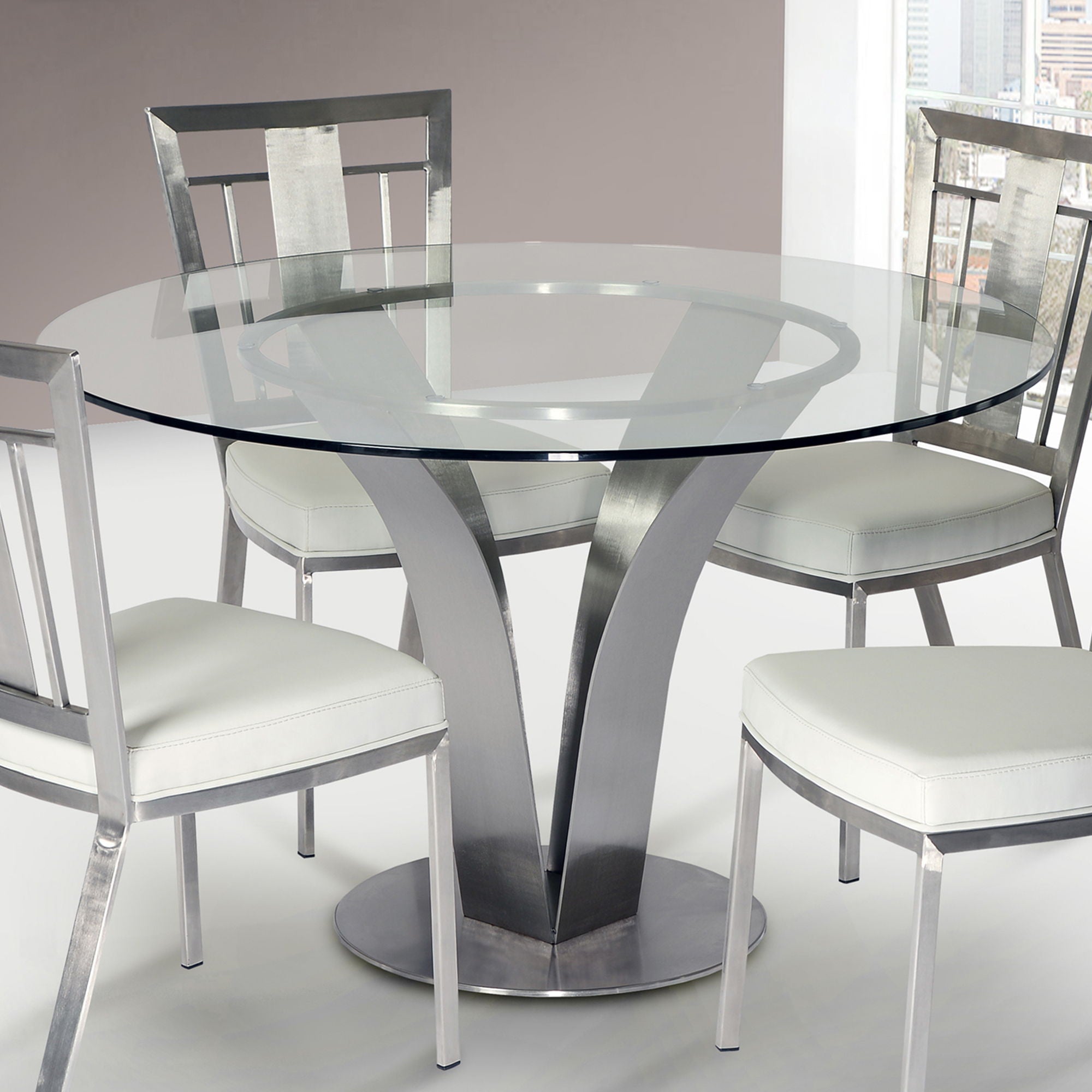 Cleo - Contemporary Dining Table - Clear - Premium Dining Tables from Armen Living - Just $1200! Shop now at brett interiors