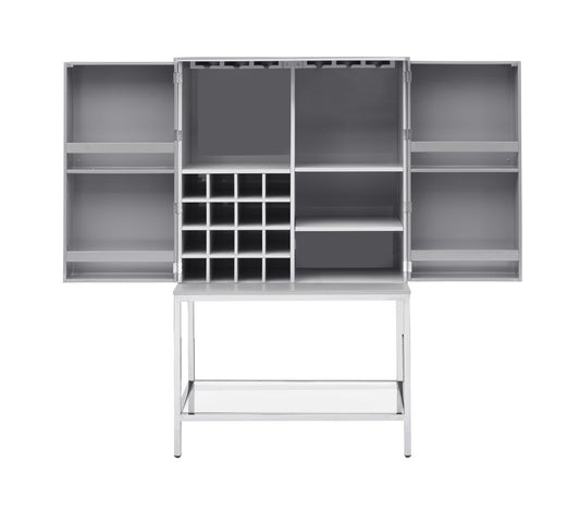 Marlin - Two Door Wine Cabinet - Glossy Gray - Premium Wine Cabinets from Coast2Coast Home - Just $5362.50! Shop now at brett interiors