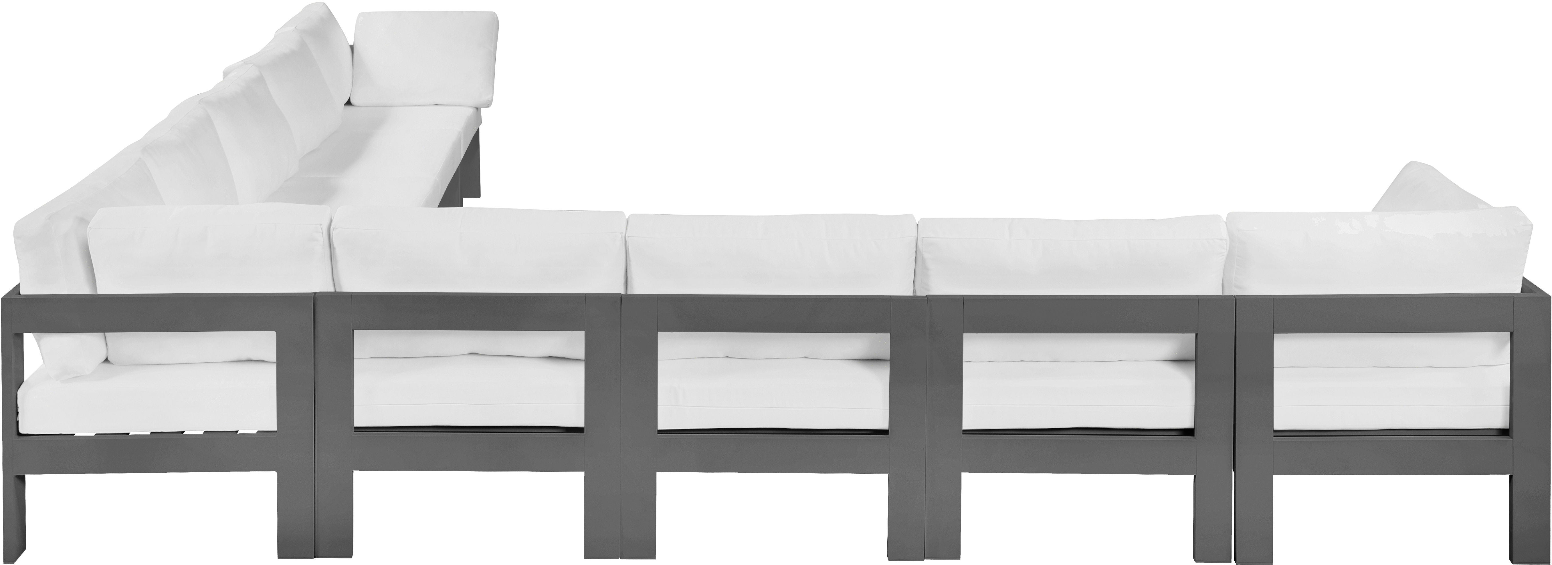 Nizuc - Outdoor Patio Modular Sectional 9 Piece - White - Modern & Contemporary - Premium Stationary Sectionals from Meridian Furniture - Just $8062.50! Shop now at brett interiors