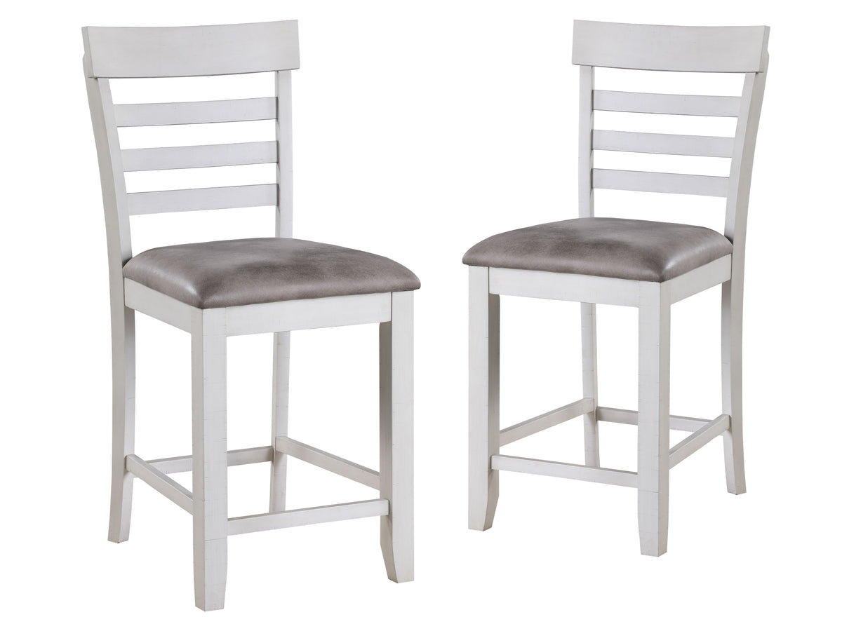 Richland - Counter Chair (Set of 2) - White - Premium Chair Sets from New Classic - Just $275! Shop now at brett interiors