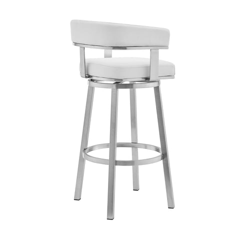 Lorin - Stainless Steel Swivel Bar Stool - Premium Counter Height (24"-27") from Armen Living - Just $410! Shop now at brett interiors