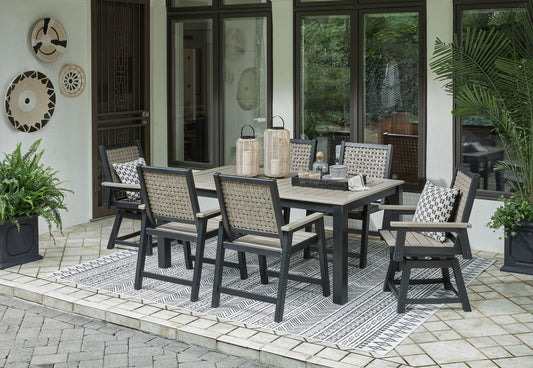 Mount Valley - Black / Driftwood - 7 Pc. - Dining Set - Premium 7 Piece Outdoor Sets from Signature Design by Ashley® - Just $3600.75! Shop now at brett interiors