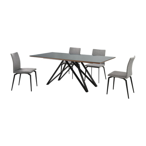 Urbino Lyon - 5 Piece Dining Set - Gray - Premium 5 Piece Dining Room Sets from Armen Living - Just $2337.50! Shop now at brett interiors