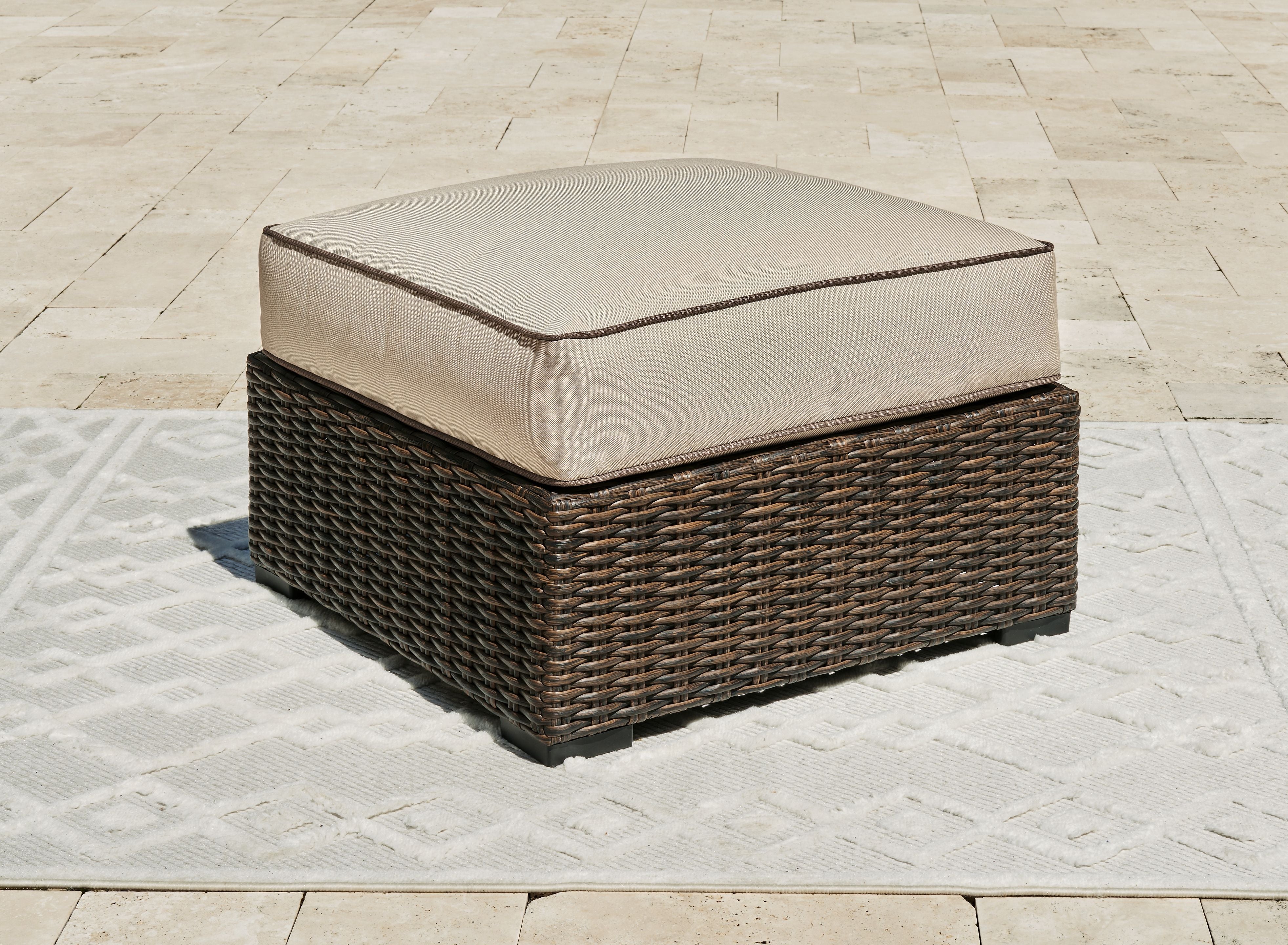 Coastline Bay - Brown - Ottoman With Cushion - Premium Ottomans from Signature Design by Ashley® - Just $364.38! Shop now at brett interiors