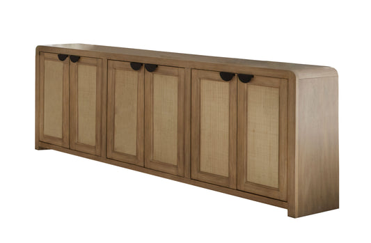 Escape - 90 In. Console With Reversible Panel Doors - Glazed Natural Oak Natural Cane - Premium TV Stands from Parker House - Just $1572.50! Shop now at brett interiors