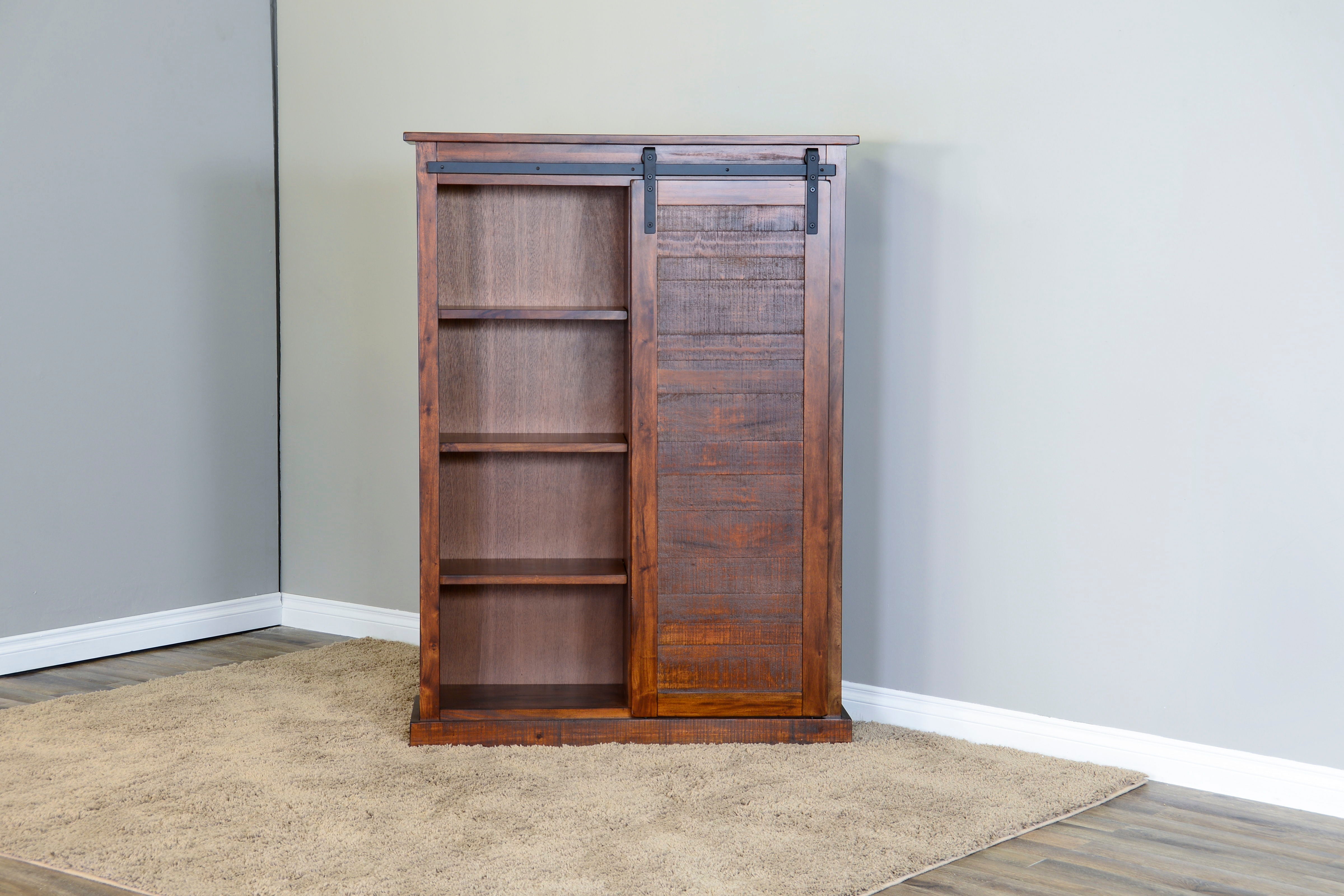 Santa Fe - Barn Door Bookcase - Dark Brown - Premium Standard Bookcases from Sunny Designs - Just $1156! Shop now at brett interiors