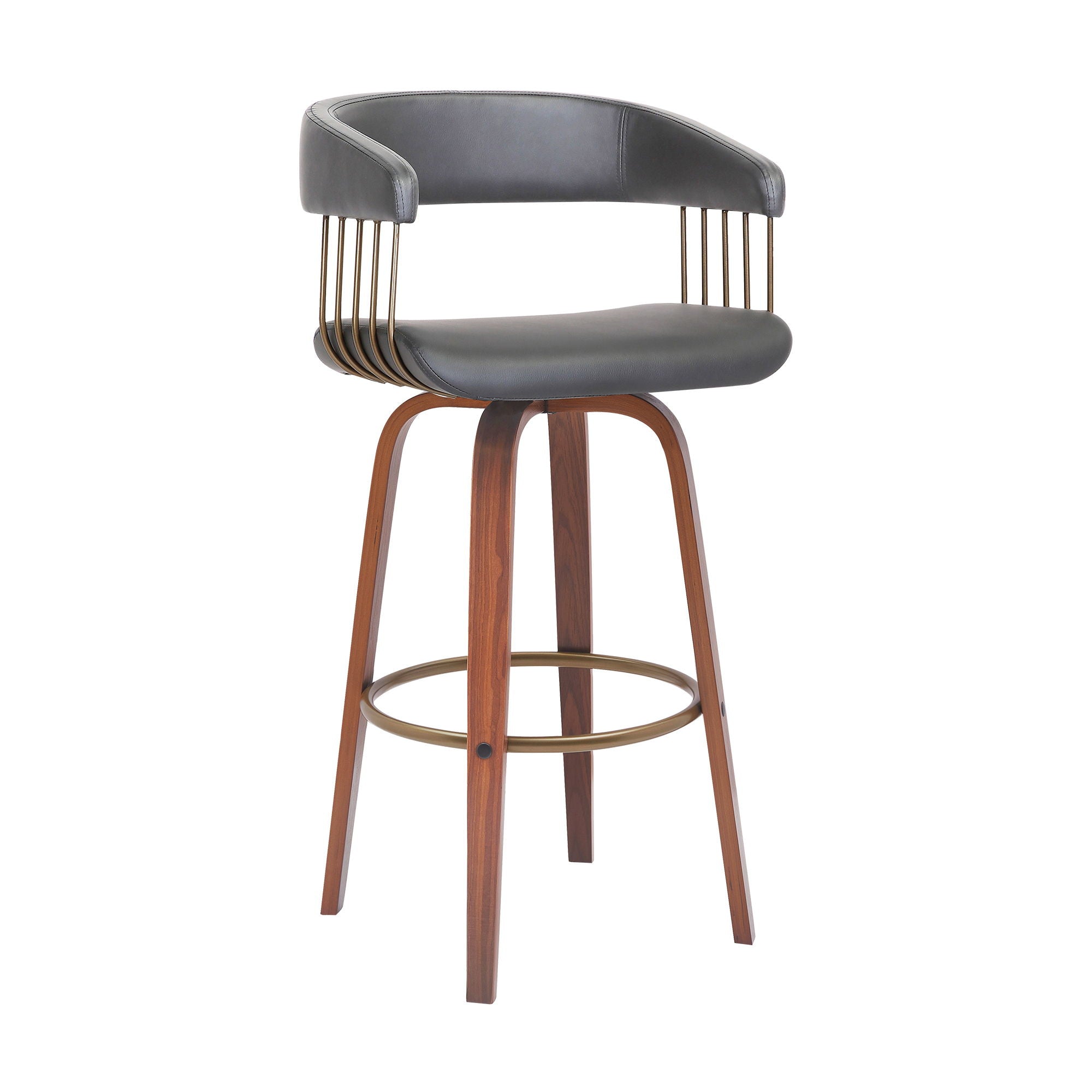 Topanga - Swivel Walnut Wood Stool - Premium Counter Height (24"-27") from Armen Living - Just $230! Shop now at brett interiors