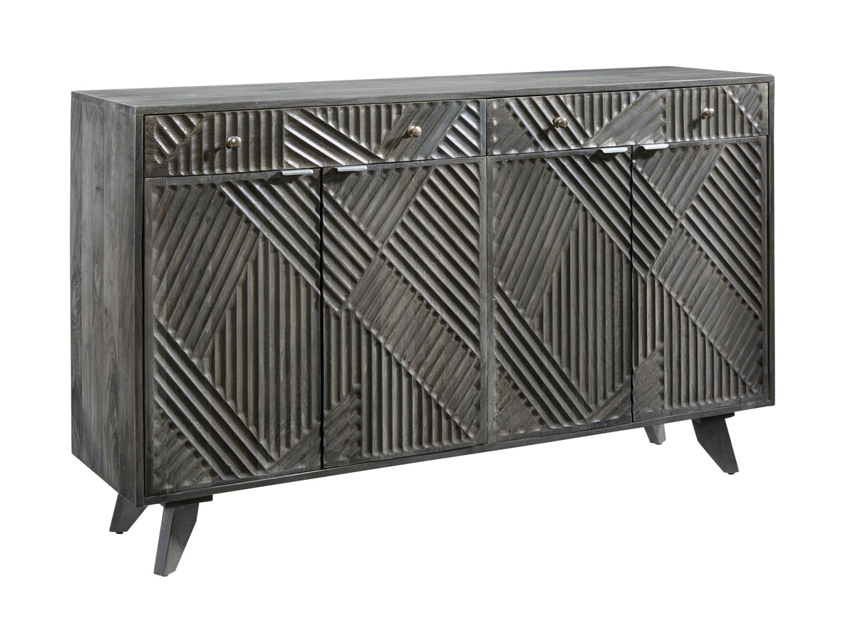 Horton - Four Door Two Drawer Credenza - Gray - Premium Credenzas from Coast2Coast Home - Just $4125! Shop now at brett interiors