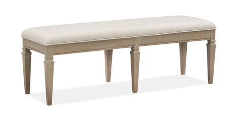 Lancaster - Bench With Upholstered Seat - Dovetail Grey - Premium Upholstered Benches from Magnussen Furniture - Just $609! Shop now at brett interiors