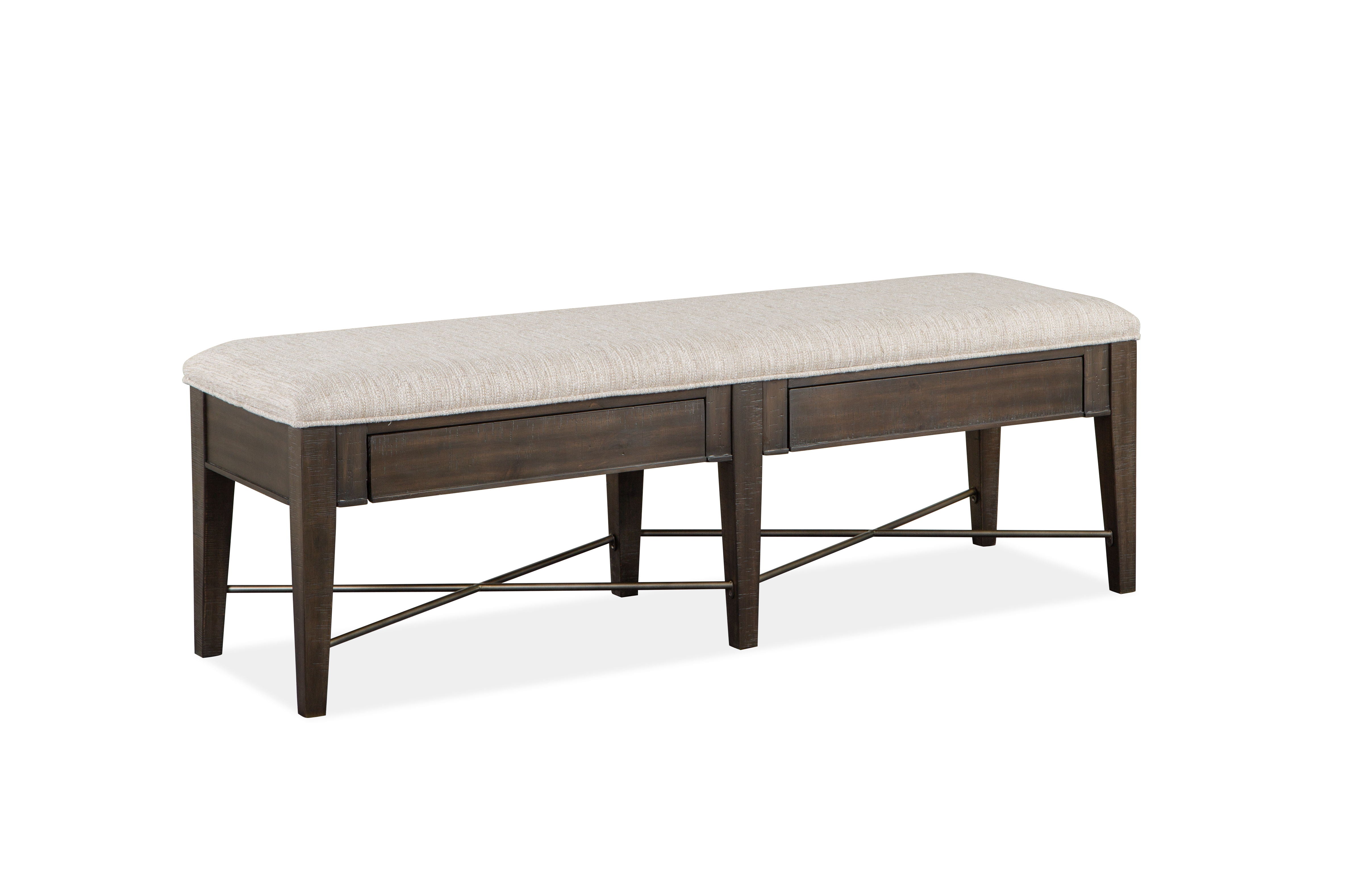 Westley Falls - Bench With Upholstered Seat - Graphite - Premium Upholstered Benches from Magnussen Furniture - Just $620! Shop now at brett interiors