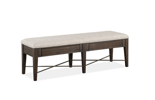 Westley Falls - Bench With Upholstered Seat - Graphite - Premium Upholstered Benches from Magnussen Furniture - Just $620! Shop now at brett interiors