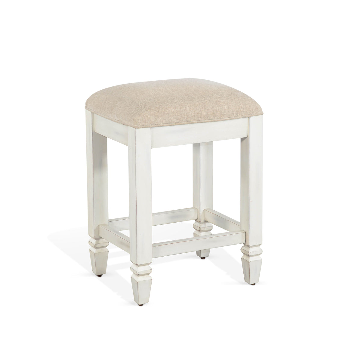 24" Stool With Cushion Seat - White / Light Brown - Premium Counter Height (24"-27") from Sunny Designs - Just $154! Shop now at brett interiors