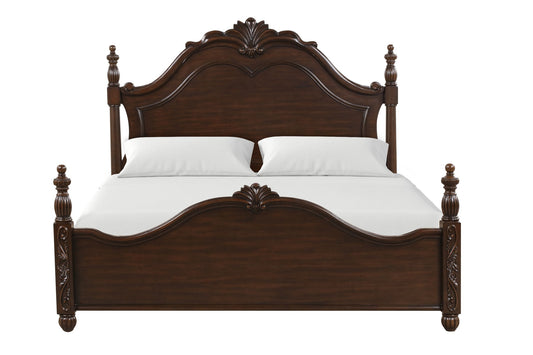 Vienna - 5/0 Queen 5 Piece Bedroom Set (Bed & Dresser & Mirror & 2 Nightstands) - Dark Brown - Premium 5 Piece Bedroom Sets from New Classic - Just $1947.50! Shop now at brett interiors