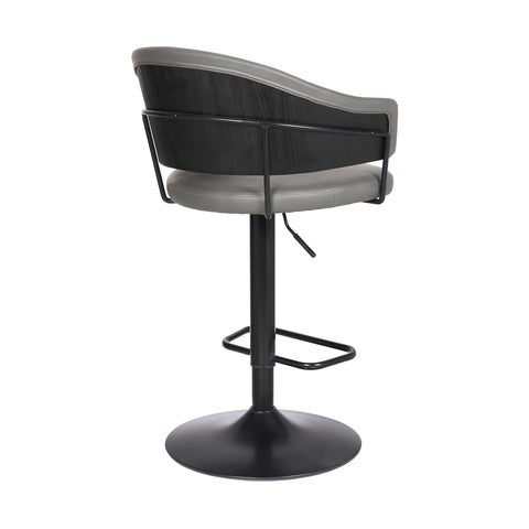 Brody - Adjustable Height Swivel Metal Base Bar Stool - Gray / Black - Premium Adjustable Height from Armen Living - Just $250! Shop now at brett interiors