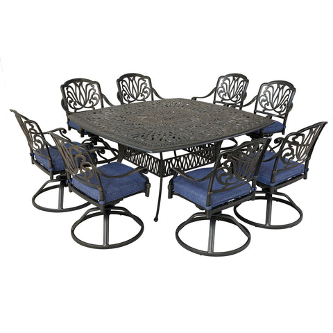 Square 8 Person 64" Long Aluminum Dining Set With Cushions - Premium 8 + Piece Outdoor Sets from Gather Craft - Just $4672! Shop now at brett interiors