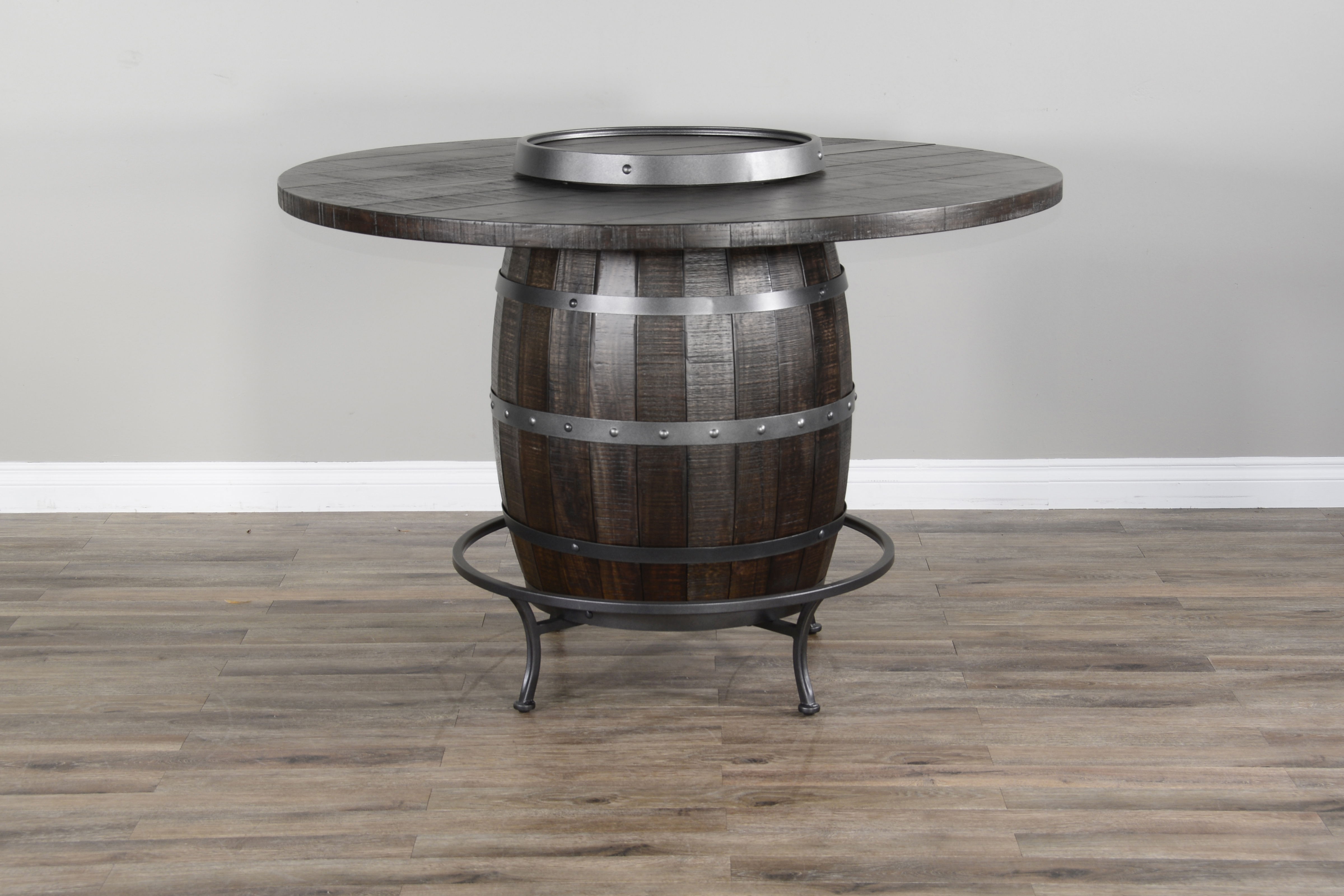 Homestead - Round Pub Table With Wine Barrel Base - Dark Brown - Premium Pub Tables from Sunny Designs - Just $1452! Shop now at brett interiors