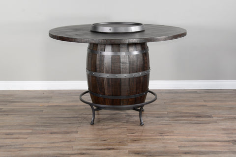 Homestead - Round Pub Table With Wine Barrel Base - Dark Brown - Premium Pub Tables from Sunny Designs - Just $1452! Shop now at brett interiors