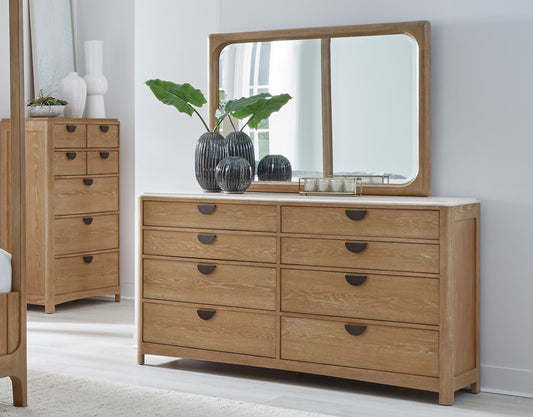 Escape - Bedroom 8 Drawer Dresser And Mirror - Glazed Natural Oak - Premium Dresser & Mirror from Parker House - Just $1620! Shop now at brett interiors