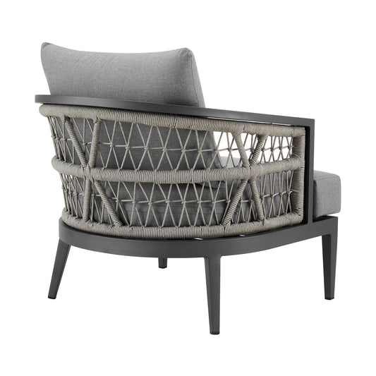 Zella - Outdoor Patio Armchair - Light Gray / Earl Gray - Premium Arm Chairs from Armen Living - Just $1525! Shop now at brett interiors