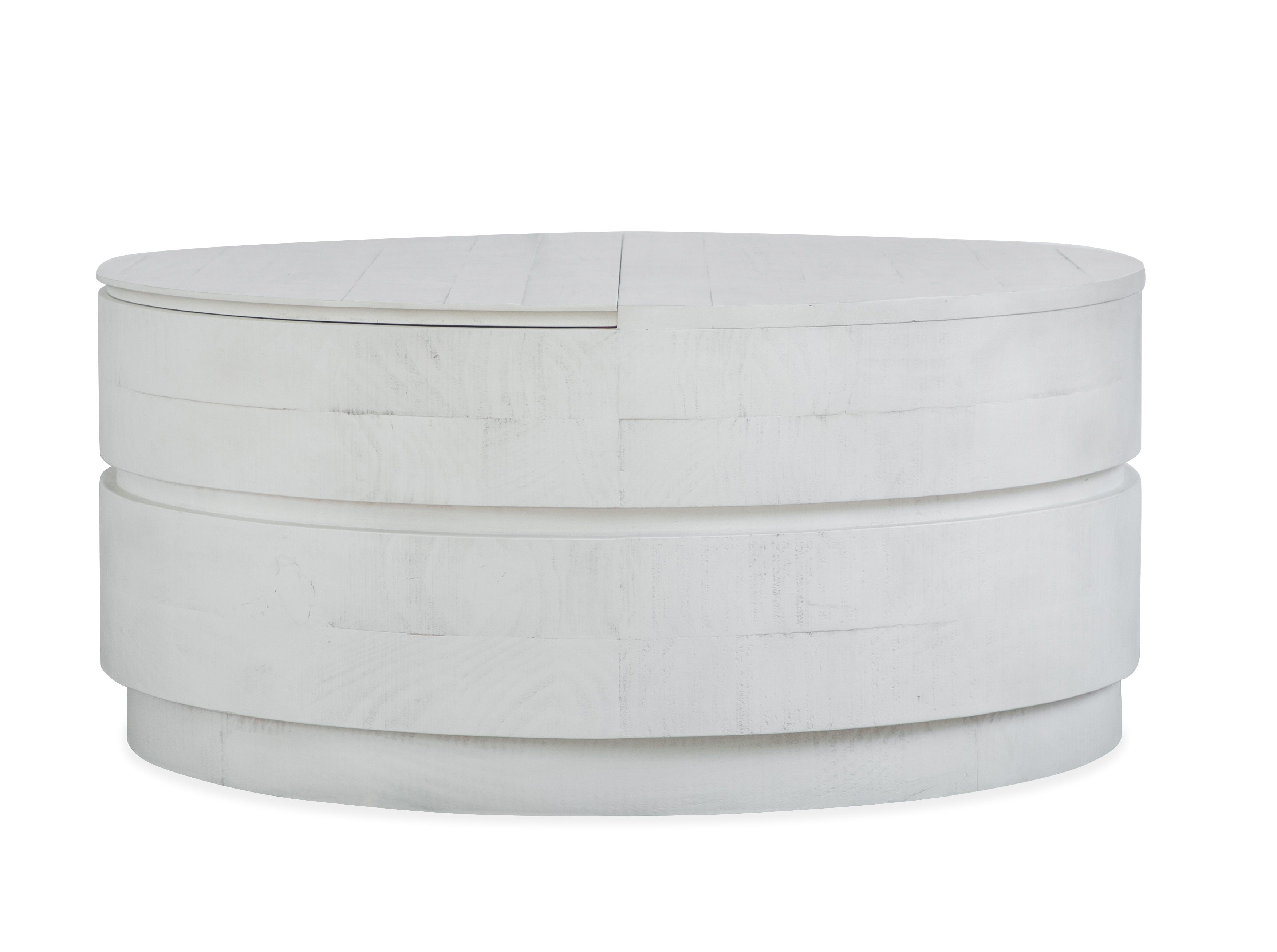 Claudette - Round Lift Top Cocktail Table With Casters - Alabaster - Premium Cocktail Tables from Magnussen Furniture - Just $1149! Shop now at brett interiors