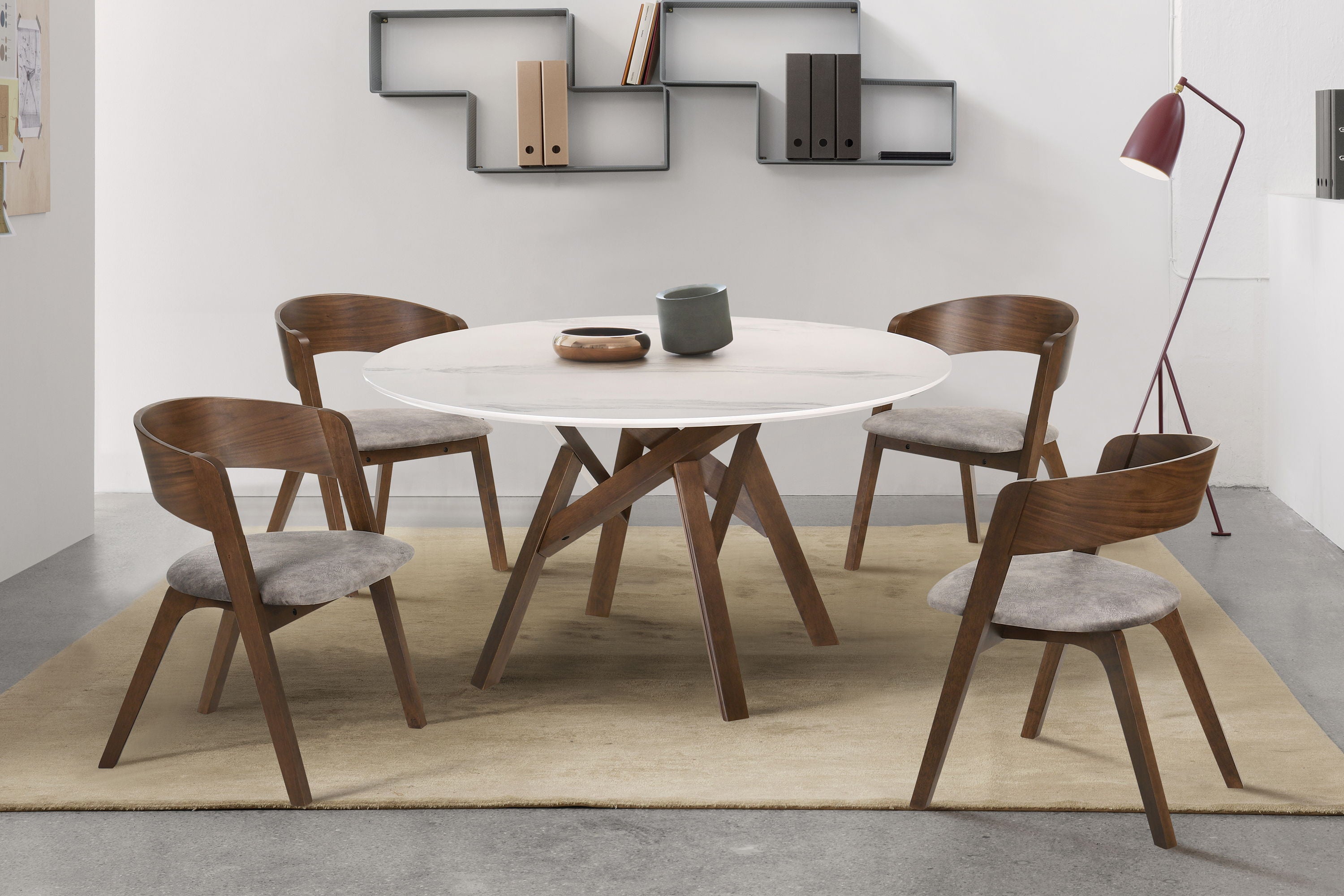 Venus - Round Mid-Century Modern Dining Table - Premium Dining Tables from Armen Living - Just $1117.50! Shop now at brett interiors