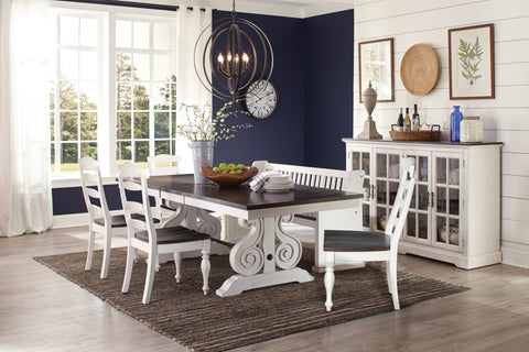 Carriage House - Trestle Table - White / Dark Brown - Premium Dining Tables from Sunny Designs - Just $1519! Shop now at brett interiors