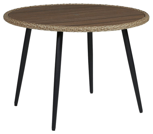 Amaris - Brown / Black - Round Dining Table - Premium Dining Tables from Ashley Furniture - Just $386.93! Shop now at brett interiors