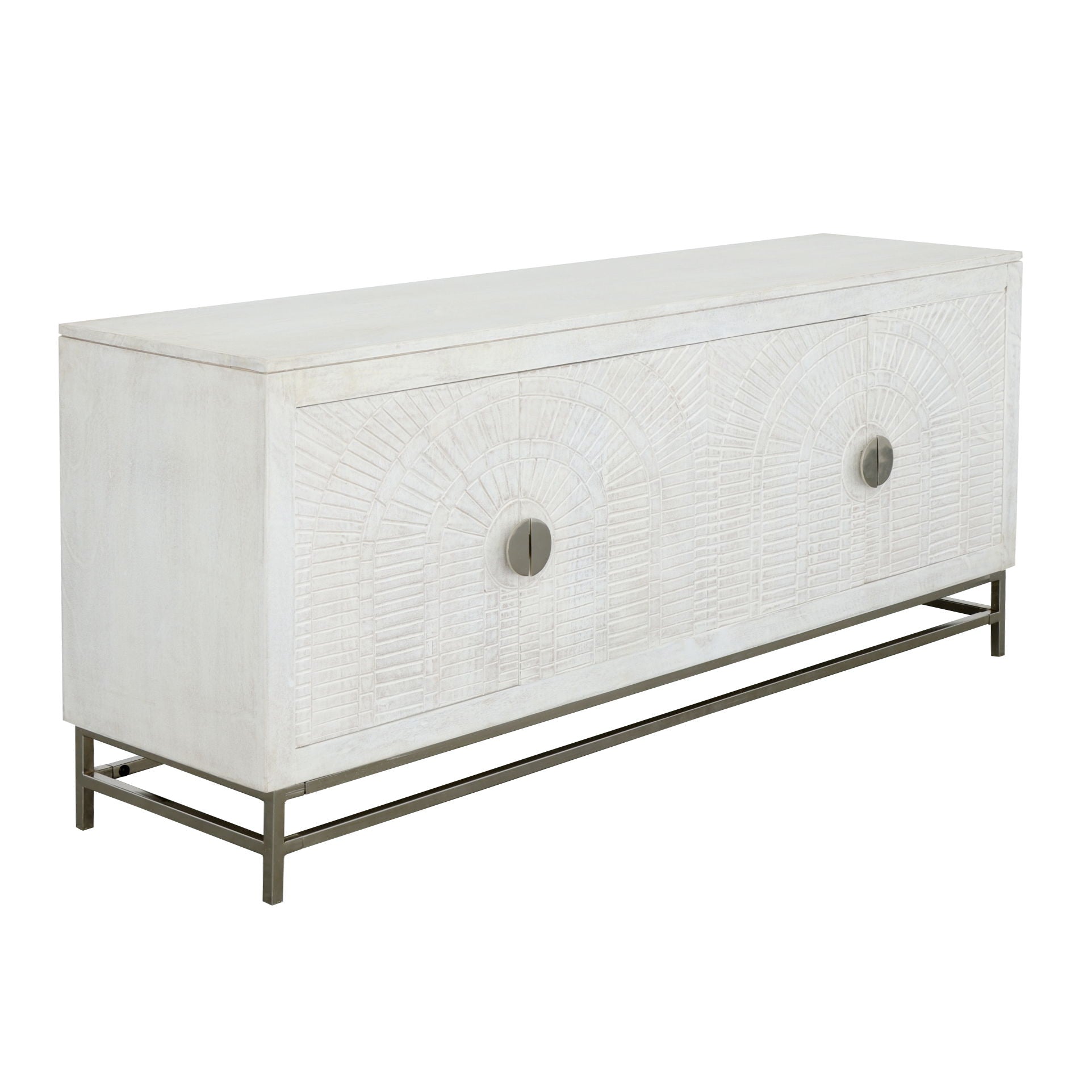 Amaya - Four Door Credenza - Romano Whitewash - Premium Credenzas from Coast2Coast Home - Just $4125! Shop now at brett interiors