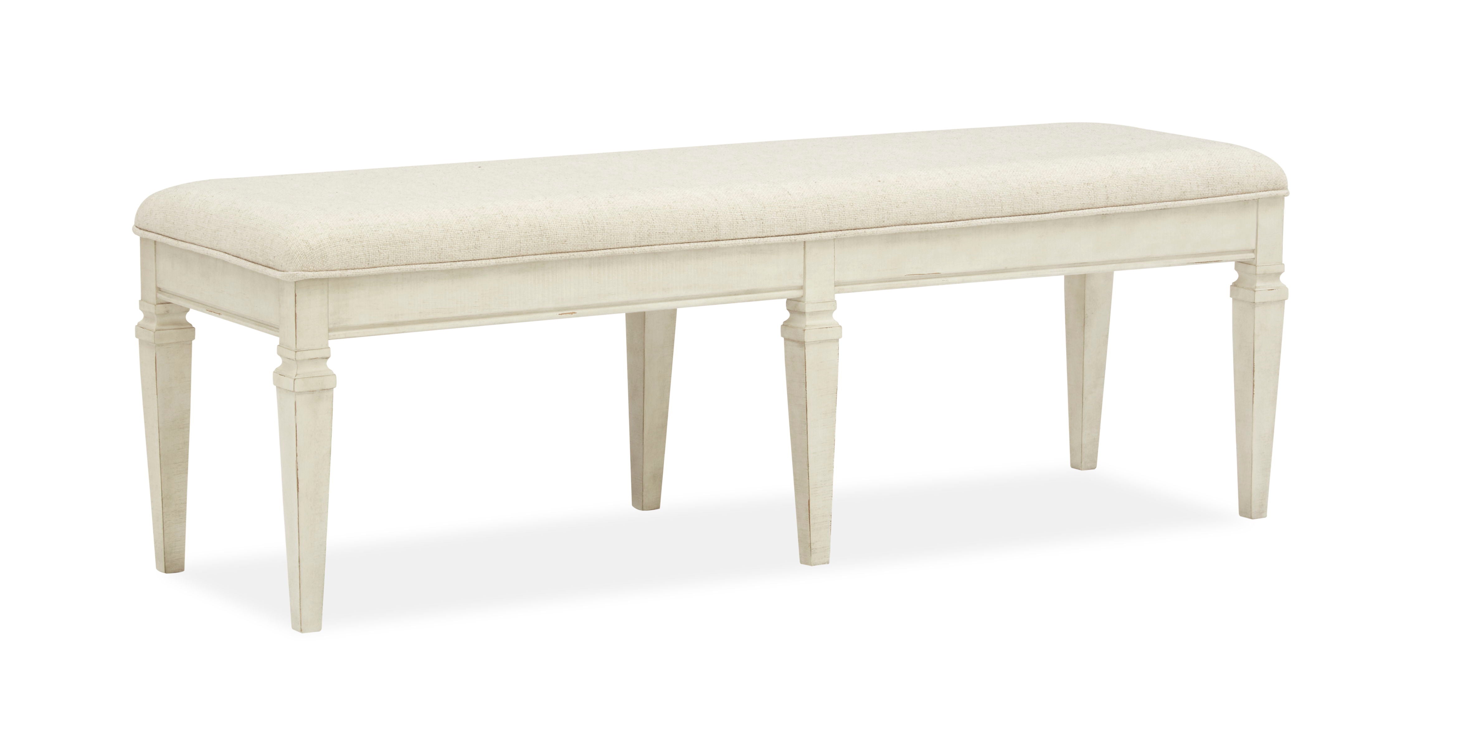 Newport - Bench With Upholstered Seat - Alabaster - Premium Upholstered Benches from Magnussen Furniture - Just $609! Shop now at brett interiors