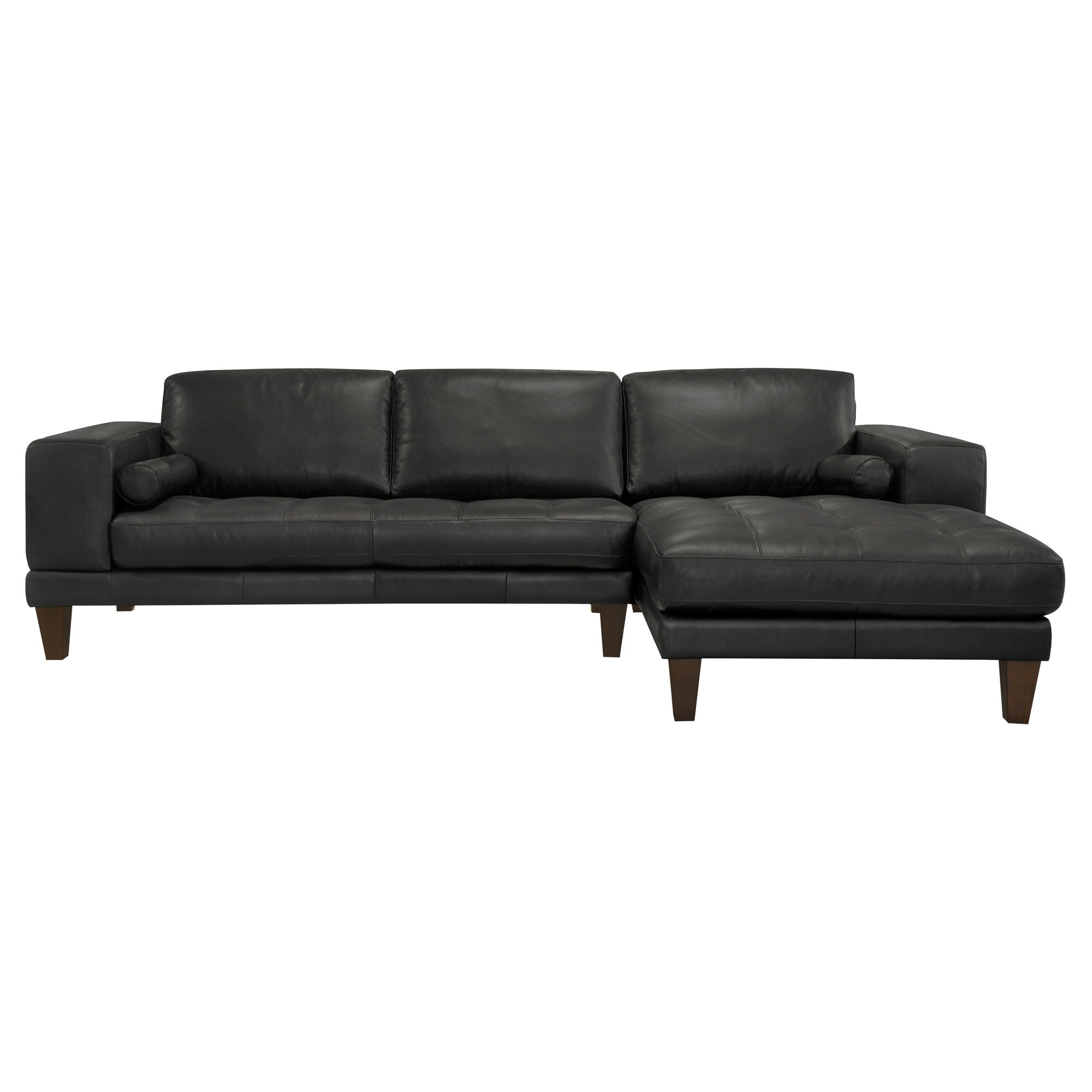 Wynne - Contemporary Sectional - Black / Brown - Premium Stationary Sectionals from Armen Living - Just $5070! Shop now at brett interiors