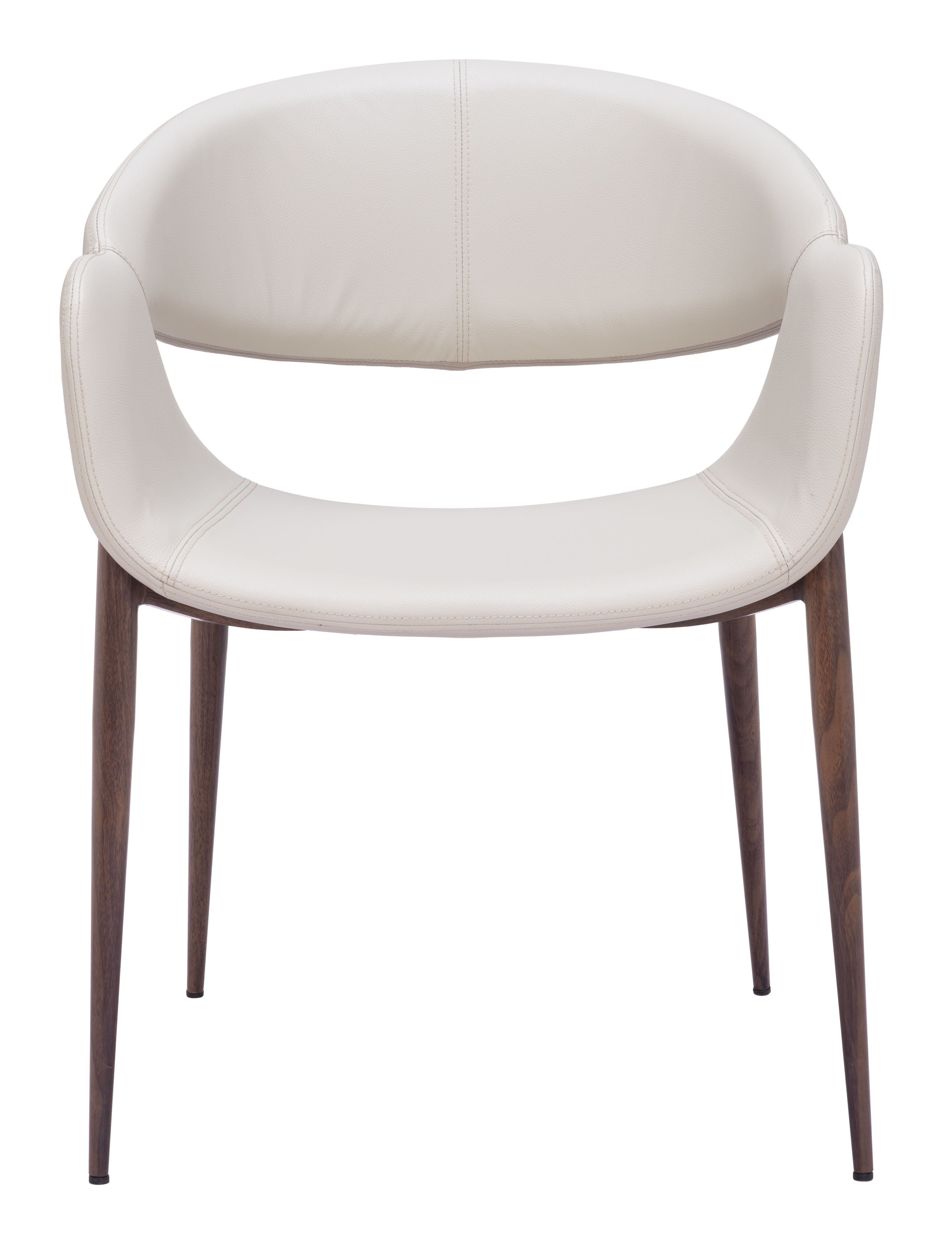 Limay - Dining Chair - Beige / Walnut - Premium Arm Chairs from Zuo Modern - Just $1600! Shop now at brett interiors