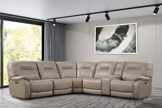 Axel - 6 Modular Piece Power Reclining Sectional with Power Headrests and Entertainment Console - Premium Reclining Sectionals from Parker Living - Just $3122.50! Shop now at brett interiors