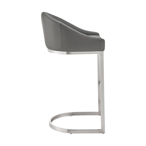 Katherine - Bar Stool - Brushed Steel - Premium Counter Height (24"-27") from Armen Living - Just $337.50! Shop now at brett interiors