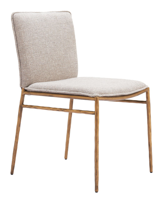 Nordvest - Dining Chair - Beige / Gold - Premium Side Chairs from Zuo Modern - Just $1275! Shop now at brett interiors