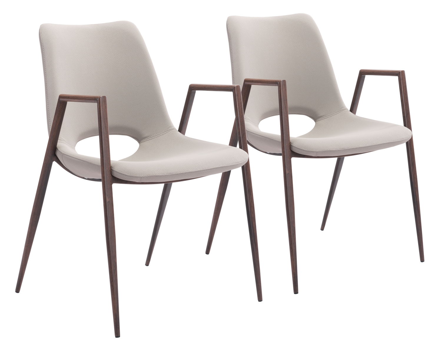 Desi - Dining Chair (Set of 2) Walnut Legs - Premium Chair Sets from Zuo Modern - Just $1400! Shop now at brett interiors