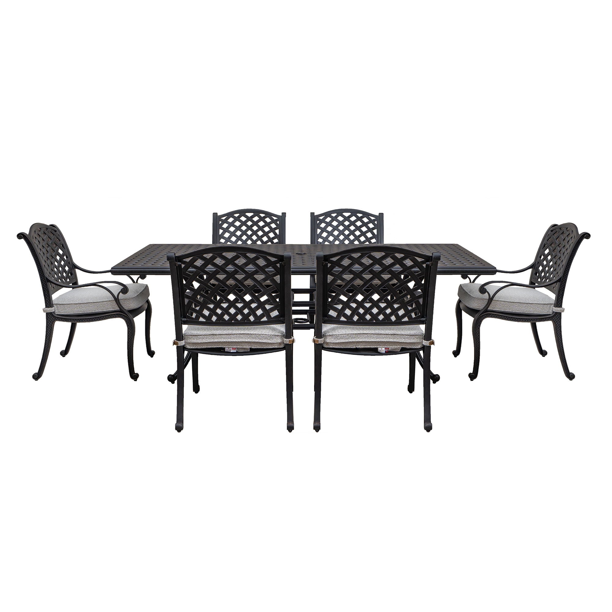 Stylish Outdoor 7 Piece Aluminum Dining Set With Cushion - Premium 7 Piece Outdoor Sets from Gather Craft - Just $3313! Shop now at brett interiors